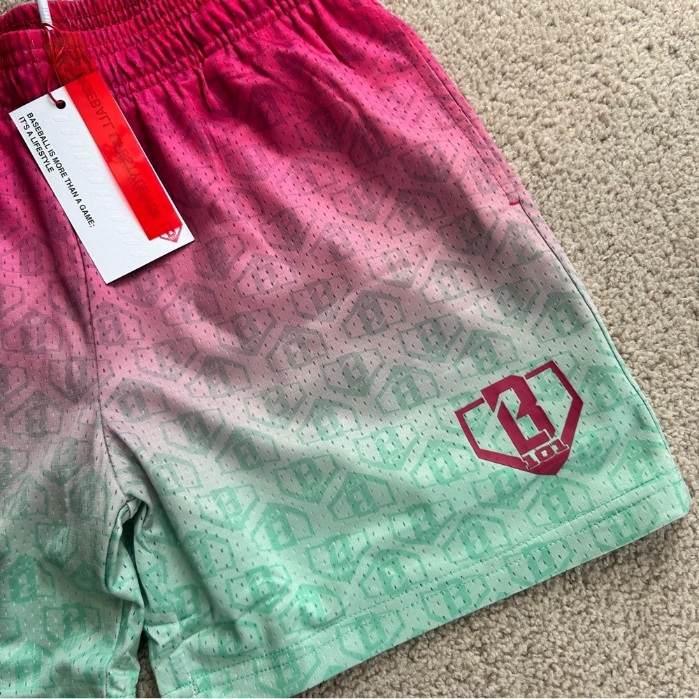 Youth Large Baseball 101 BL101 gradient shorts watermelon - Picture 2 of 5